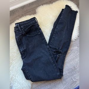 Abercrombie and Fitch Ultra High Rise Super Skinny Jeans, Black, Size 26/2s